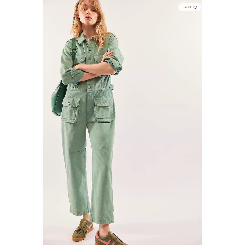 Free People Green Utility Jumpsuit